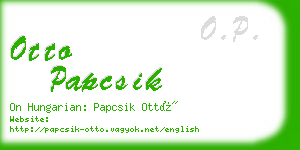 otto papcsik business card